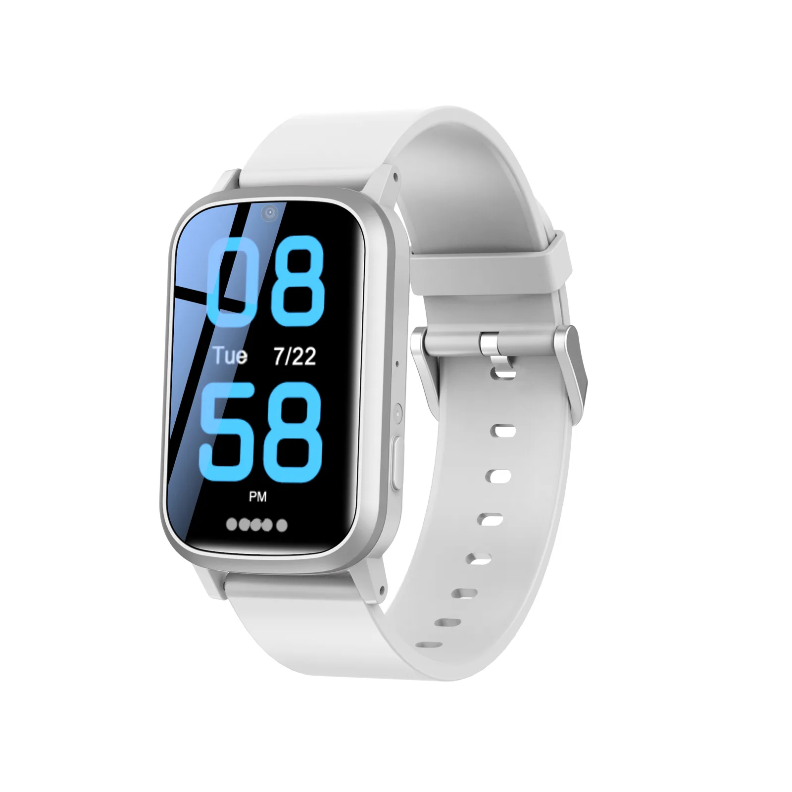 KS02- White & Silver Slim Kids Smart Watch
